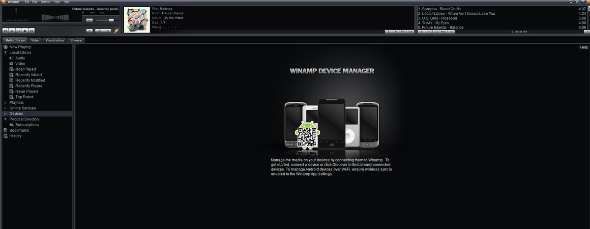 Iniciar o winamp e esperar ate o walkman aparecer..